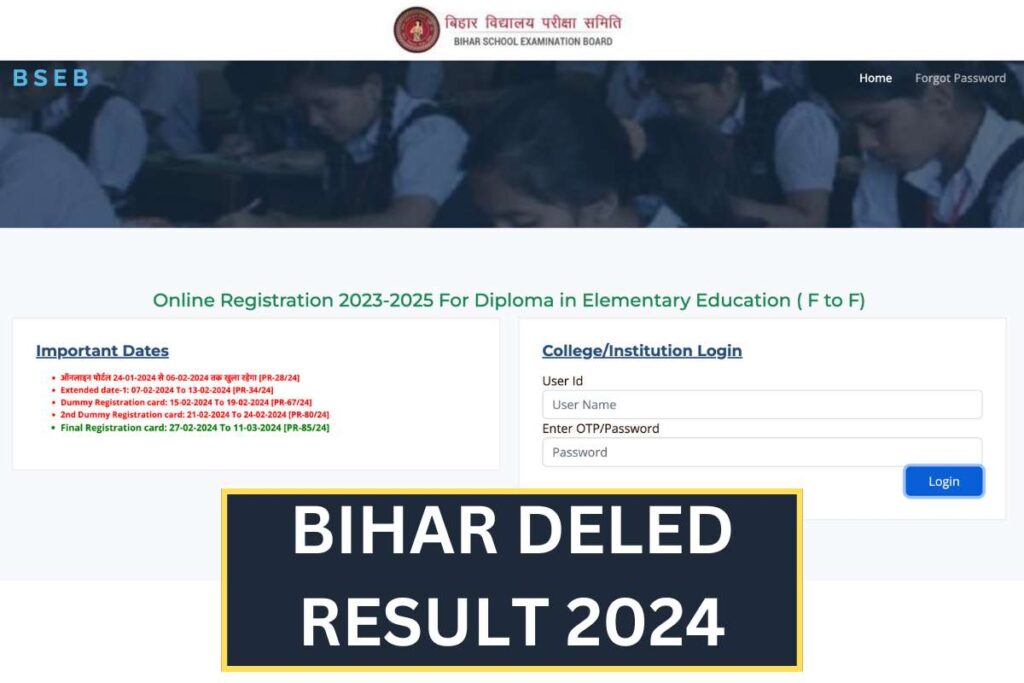 ⁠Bihar DELED Result 2024 - Cut Off Marks, Merit List @ deledbihar.com