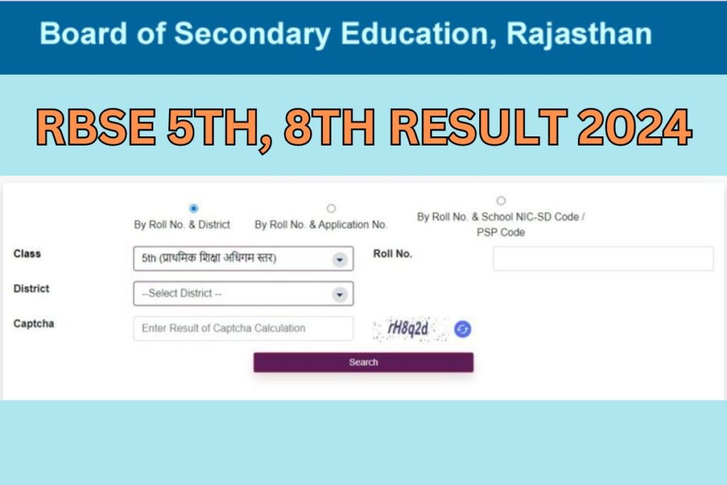 RBSE 5th, 8th Result 2024